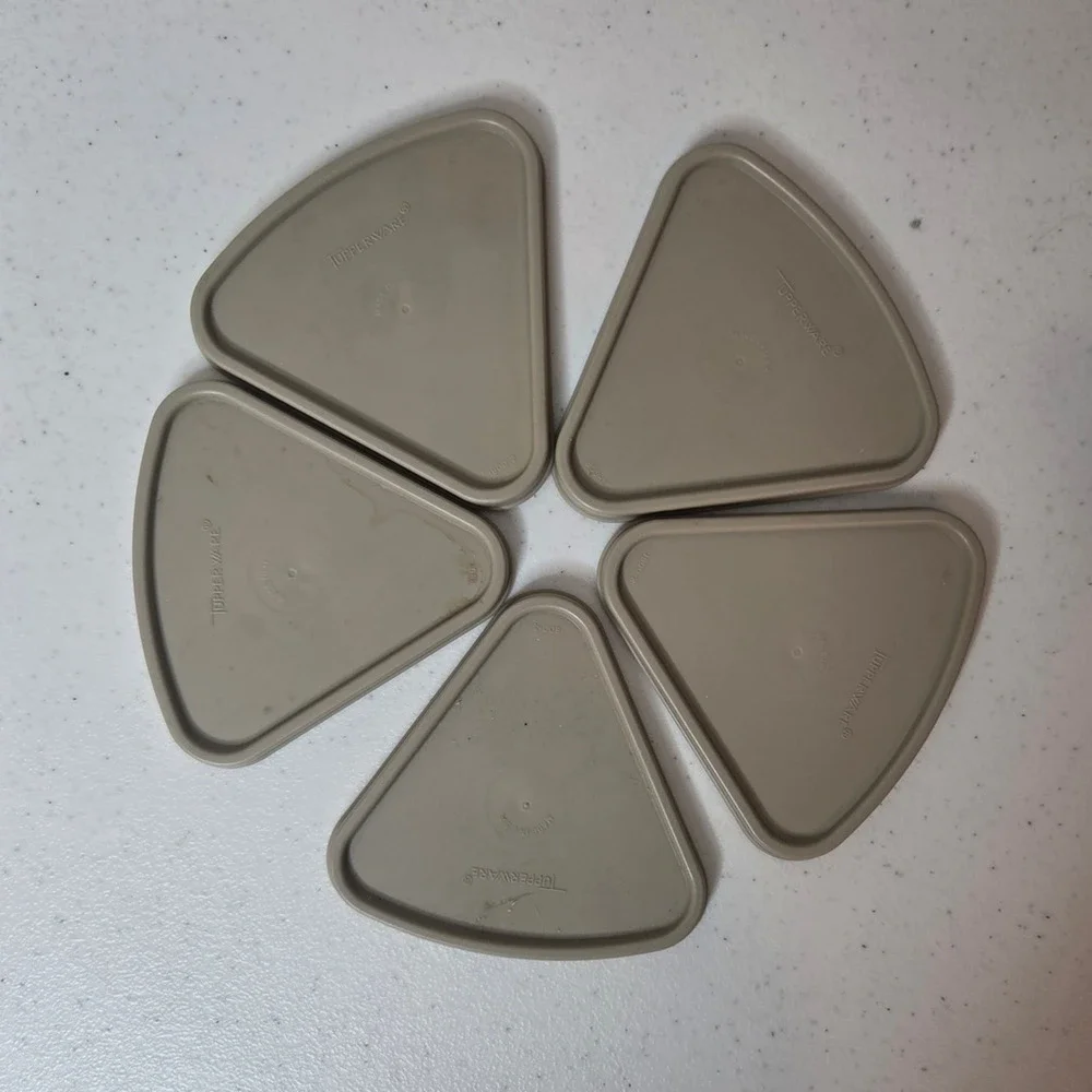 Vintage Tupperware Pie Slice Spice Container #1799 w Lid Modular Mate Set of 5